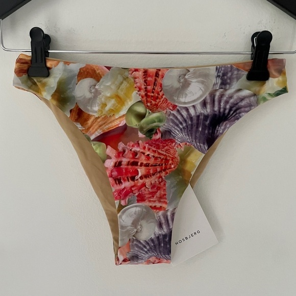 NWT Hosbjerg Free People Fulon Shell Print High Cut Bikini Bottom - Picture 2 of 6